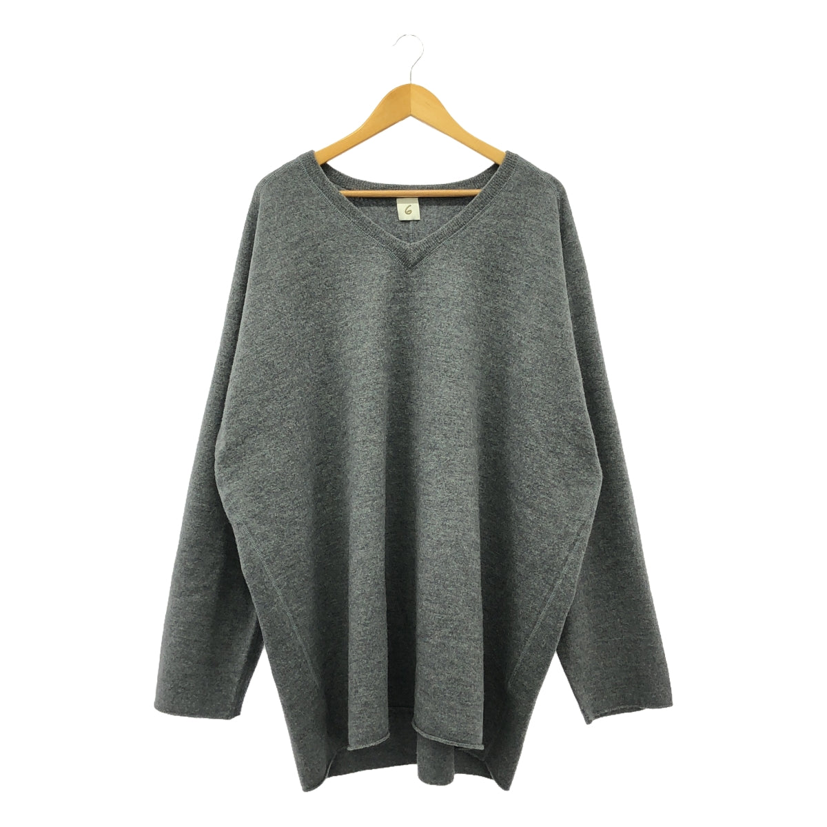 【美品】  6(ROKU) / ロク | 2024AW | ウール ボイル ビッグ ニットプルオーバー | F | グレー | レディース