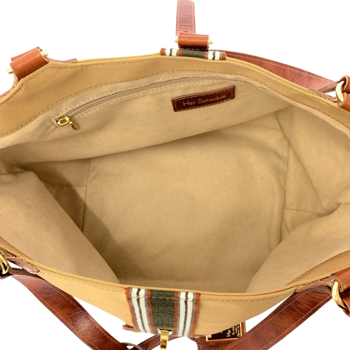 她的日程安排 | 皮革邊飾尼龍徽標手提包 |