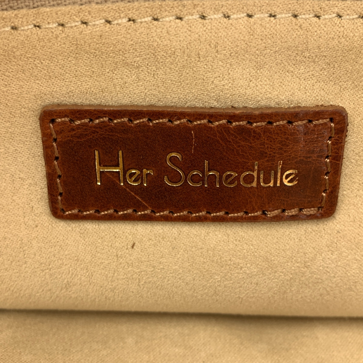 Her Schedule / ハースケジュール | レザー切替 ナイロン ロゴ ハンド トートバッグ |