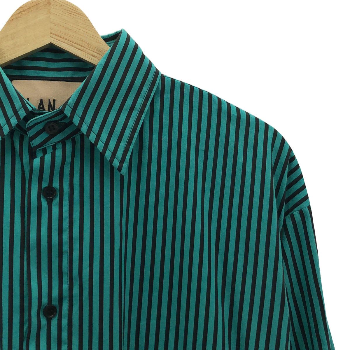 計畫 C |條紋襯衫裙 | 36 |綠/黑|女的