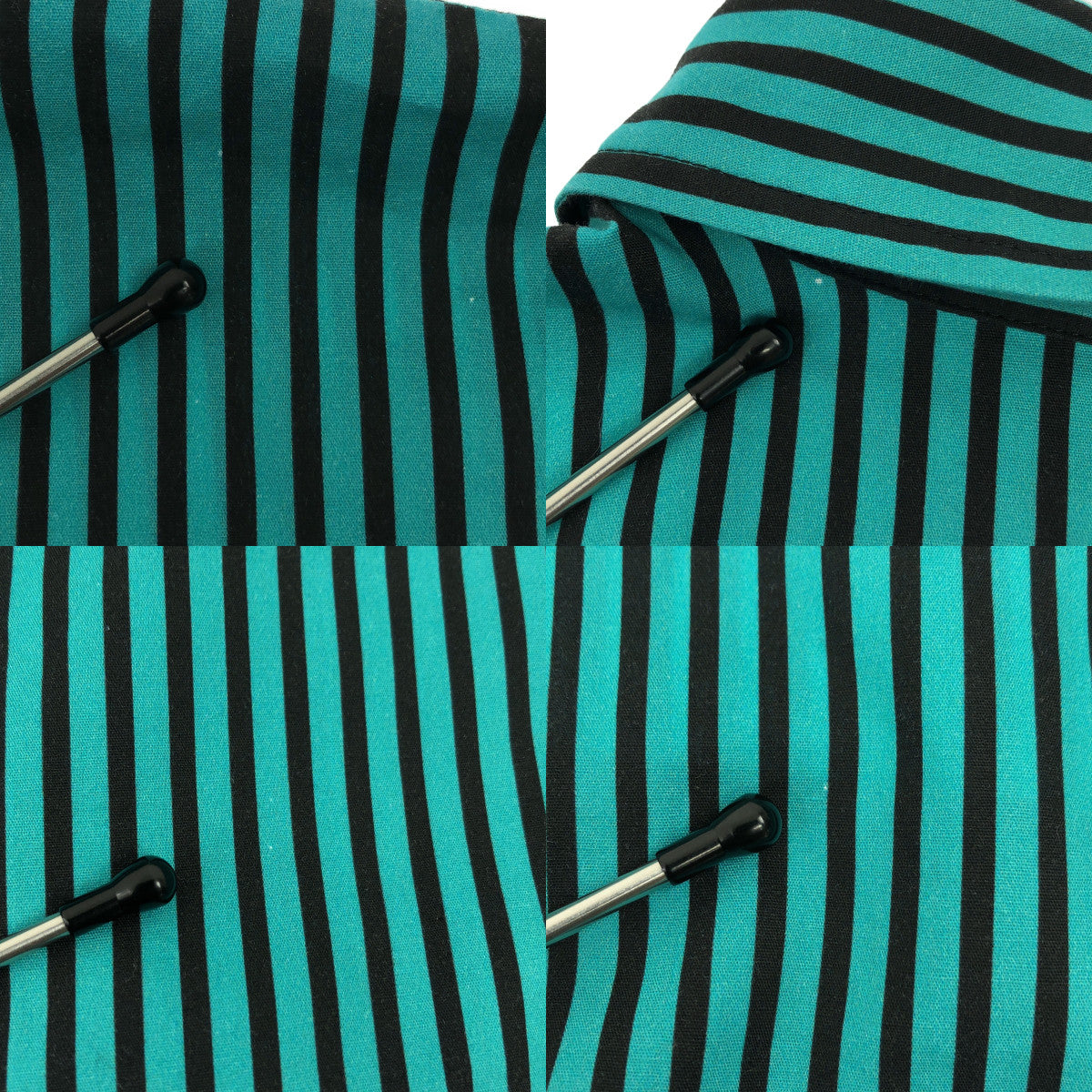 Plan C / プランシー | ストライプ 切替 シャツ ワンピース | 36 | グリーン/ブラック | レディース