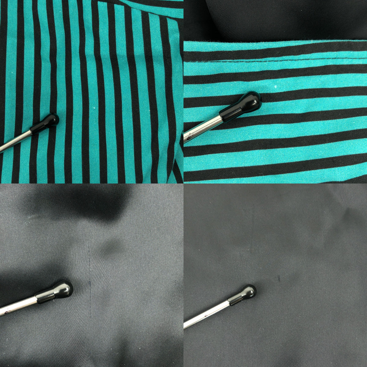 Plan C / プランシー | ストライプ 切替 シャツ ワンピース | 36 | グリーン/ブラック | レディース