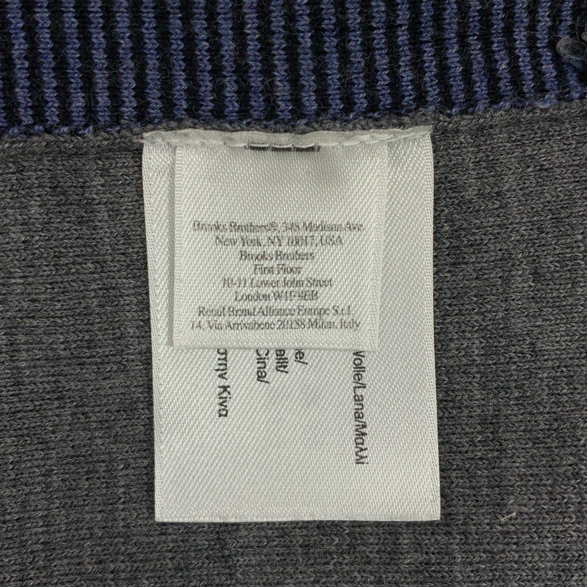 BLACK FLEECE BY Brooks Brothers / ブラックフリースバイブルックブラザーズ | ウール ボーダー切替 ハイゲージ Vネックニット | BB0 | グレー / ネイビー | メンズ