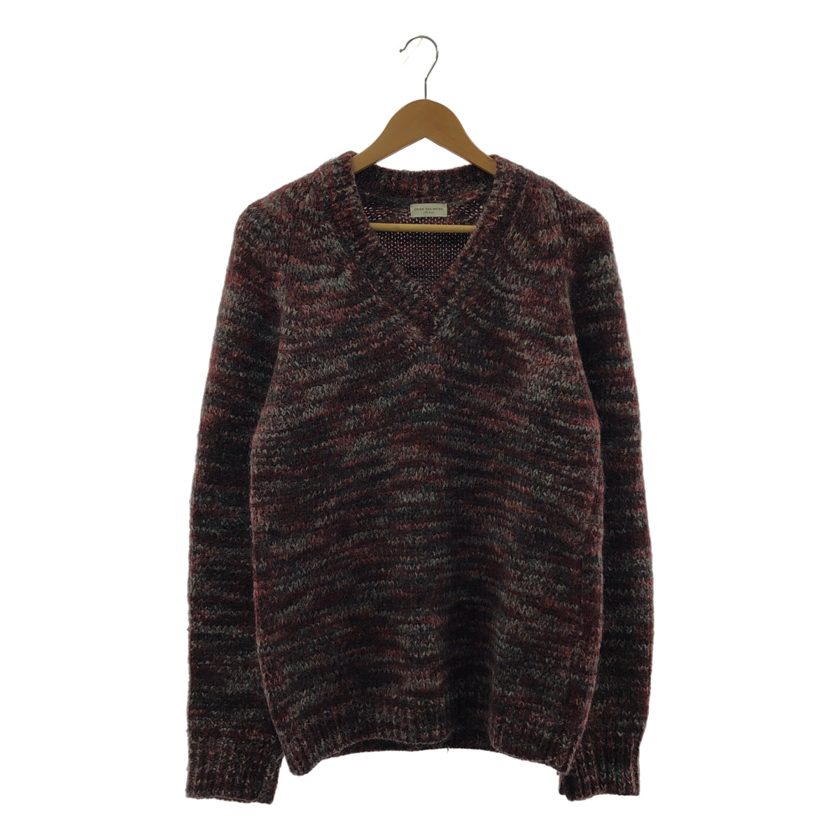 DRIES VAN NOTEN / 드리스 반 노텐 | 울 모헤어 알파카 혼합 멜란지 V 넥 니트 | M |