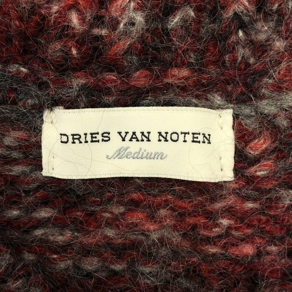 DRIES VAN NOTEN / 드리스 반 노텐 | 울 모헤어 알파카 혼합 멜란지 V 넥 니트 | M |