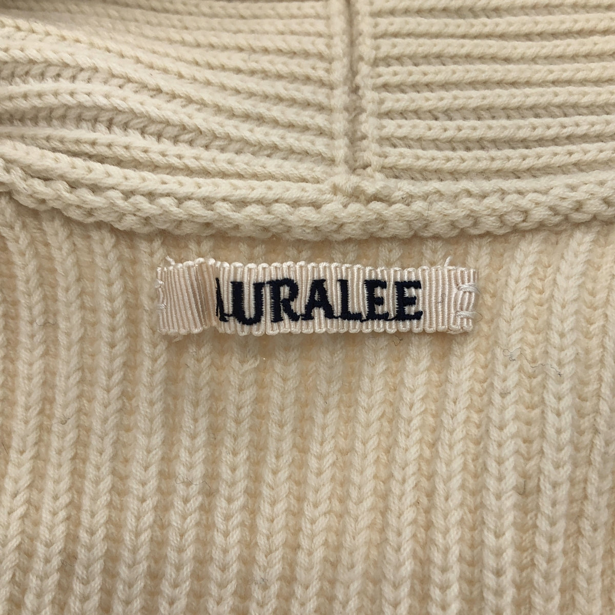 AURALEE / オーラリー | リブ ニット ショールカラー カーディガン | アイボリー | レディース