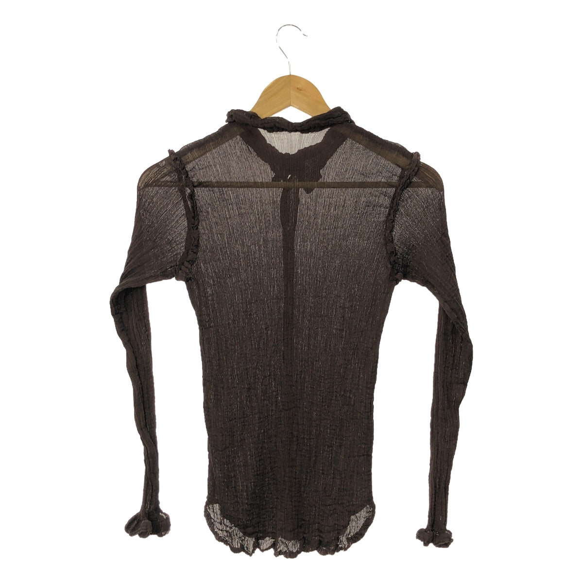 [Good Condition] me ISSEY MIYAKE | Three-piece see-through crepe shirt, skirt and dress | Dark brown | Women's