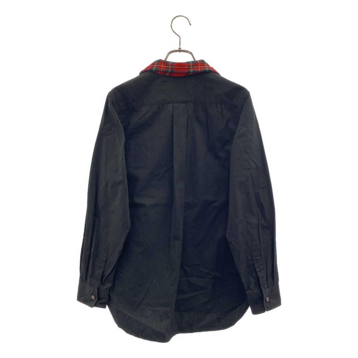 tricot COMME des GARCONS / トリココムデギャルソン | 1994SS | タータンチェック オープンカラー シャツ ブラウス | ブラック/レッド | レディース