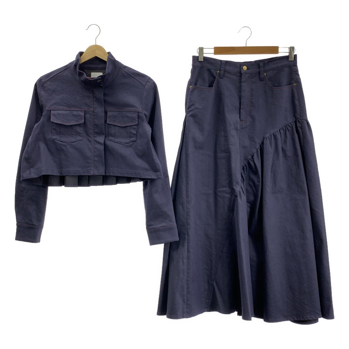 Re:poris / 레폴리스 | guardman / 셋업 백 플리츠 재킷 / 비대칭 개더 스커트 | F / M |