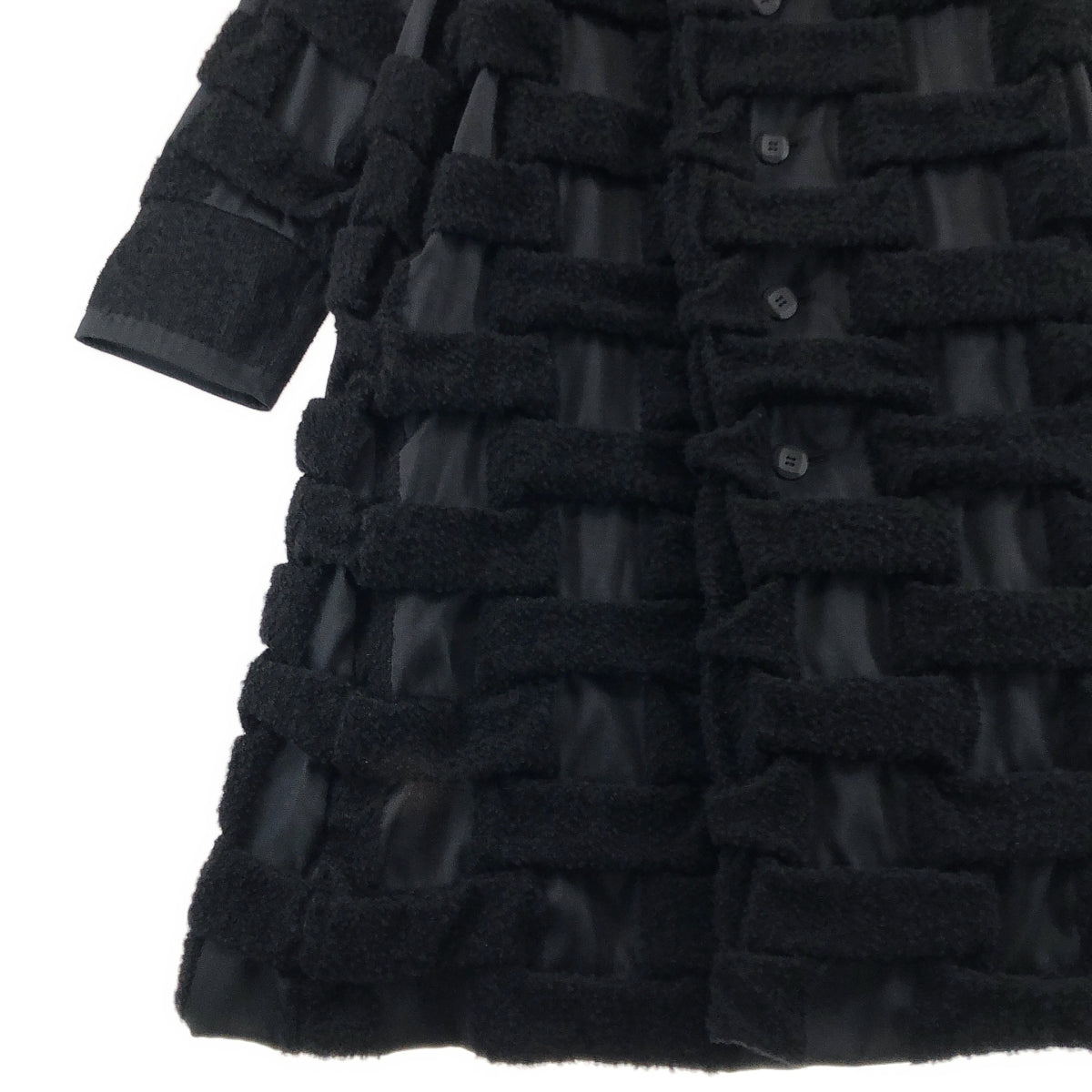 ISSEY MIYAKE / イッセイミヤケ | 2015AW | 異素材切替 3D織り コート | 3 | レディース