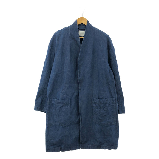 VICTIM / ヴィクティム | NO COLLAR DENIM COAT ノーカラー デニムコート | L | メンズ