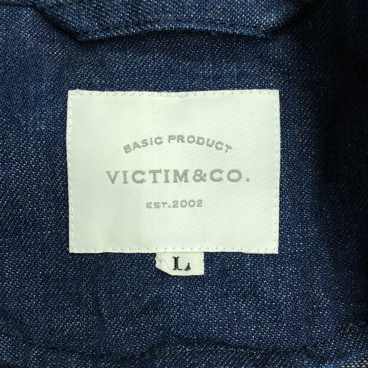 VICTIM / ヴィクティム | NO COLLAR DENIM COAT ノーカラー デニムコート | L | メンズ