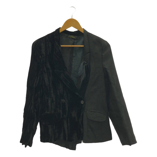 ARCHIVIO J.M.Ribot / アルキビオジェイエムリボット | double jacket / 異素材 切替 ベロア ダブルブレストジャケット | S | メンズ