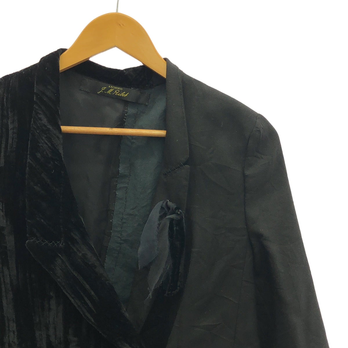 ARCHIVIO J.M.Ribot / アルキビオジェイエムリボット | double jacket / 異素材 切替 ベロア ダブルブレストジャケット | S | メンズ