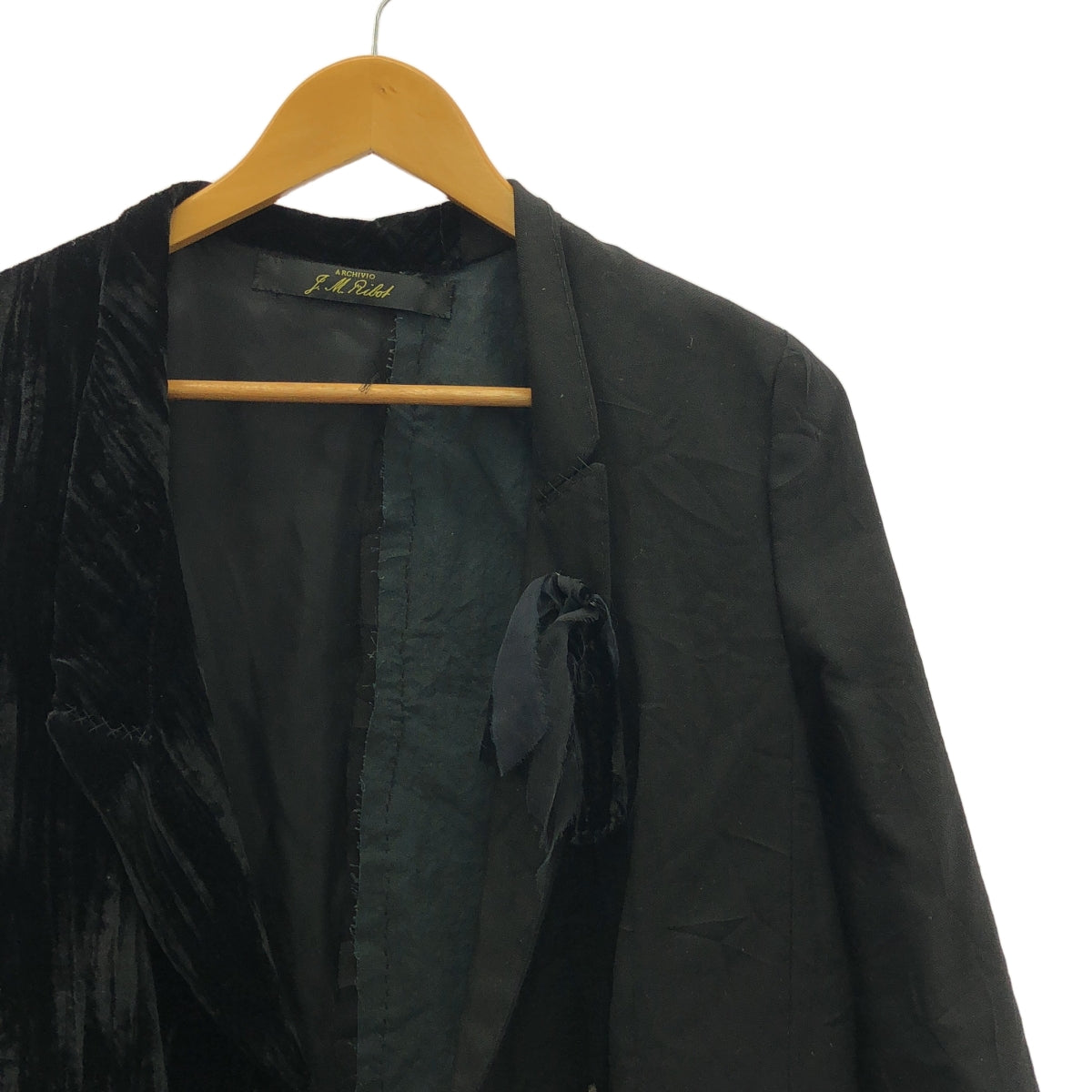 ARCHIVIO J.M.Ribot / アルキビオジェイエムリボット | double jacket / 異素材 切替 ベロア ダブルブレストジャケット | S | メンズ