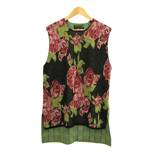 COMME des GARCONS HOMME PLUS | Floral Presence Flower Pattern Jacquard Sleeveless Knit Vest | M | Green | Men's