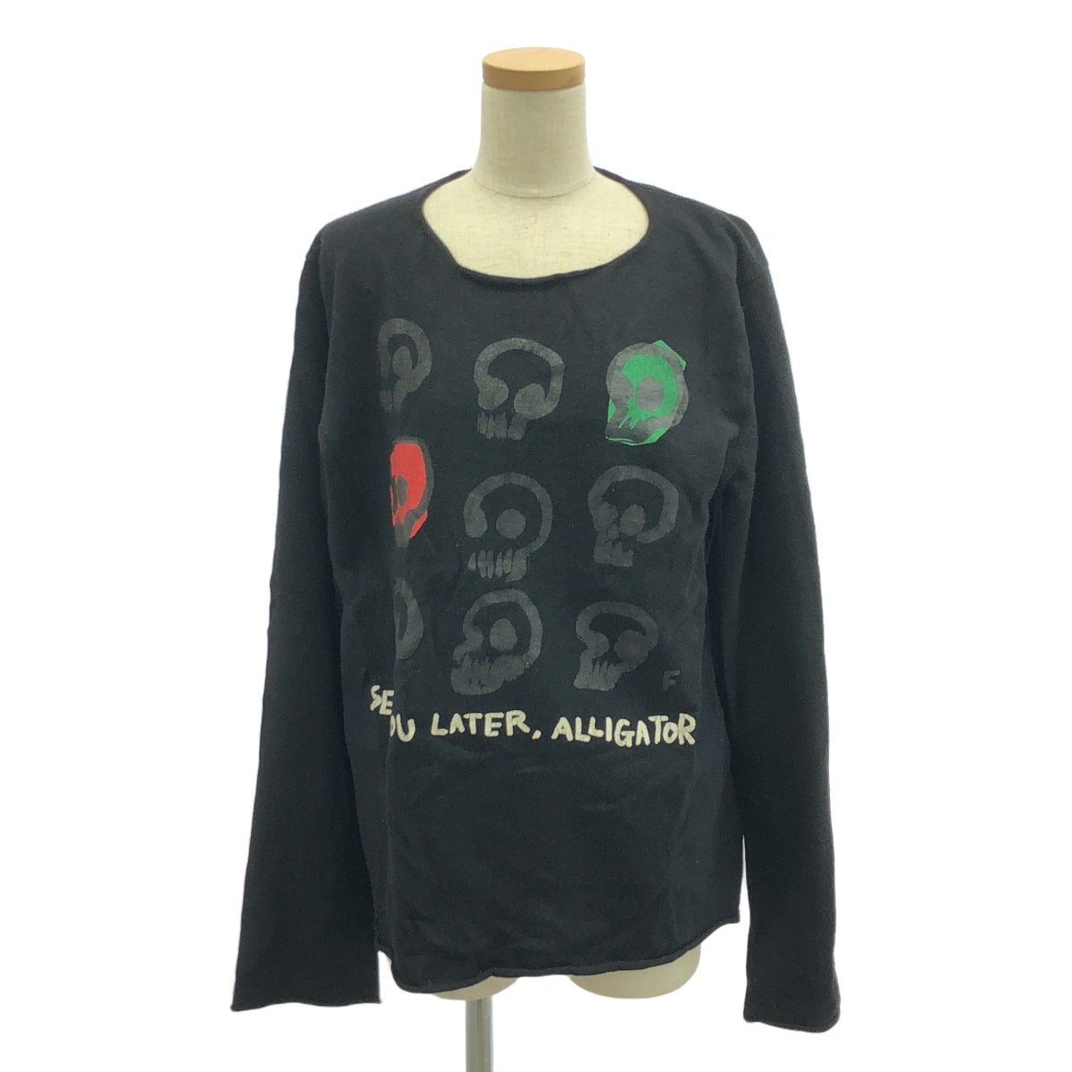 COMME des GARCONS / 컴데 갤슨 | 2009AW | 양모 해골 프린트 크루 넥 니트 | M | 블랙 | 여성