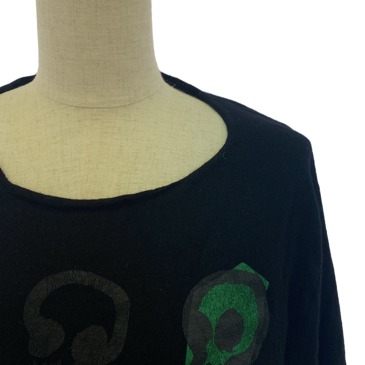 COMME des GARCONS / 컴데 갤슨 | 2009AW | 양모 해골 프린트 크루 넥 니트 | M | 블랙 | 여성