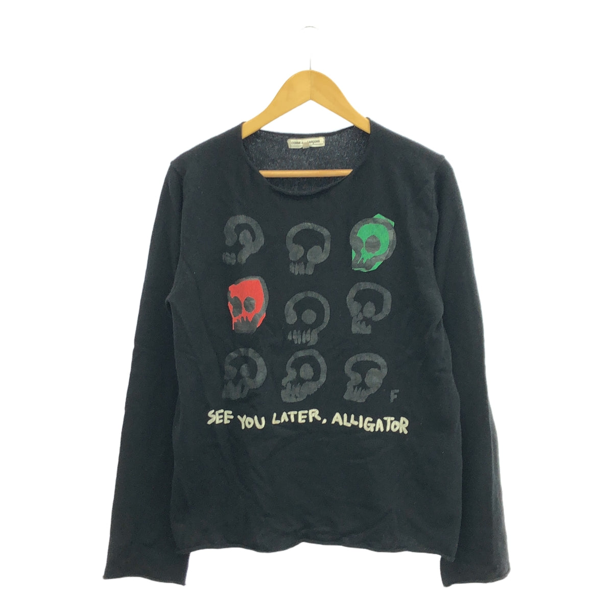 COMME des GARCONS / 컴데 갤슨 | 2009AW | 양모 해골 프린트 크루 넥 니트 | M | 블랙 | 여성