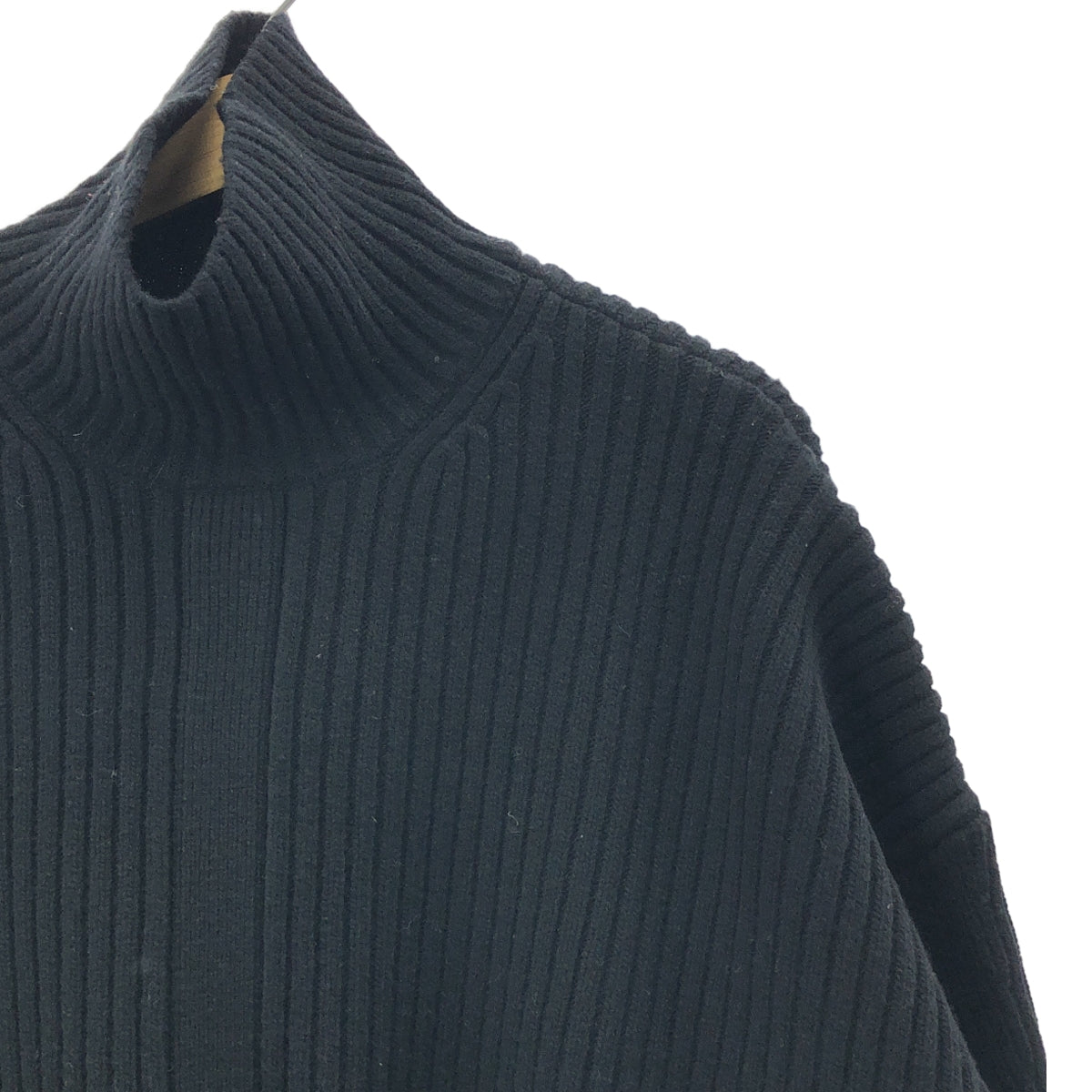 CLANE / クラネ | DOUBLE FACE CENTER SLIT RIB KNIT TOPS / リブ スリット ニット セーター | 1 | ブラック | レディース
