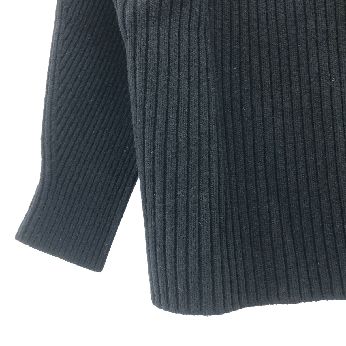 CLANE / クラネ | DOUBLE FACE CENTER SLIT RIB KNIT TOPS / リブ スリット ニット セーター | 1 | ブラック | レディース