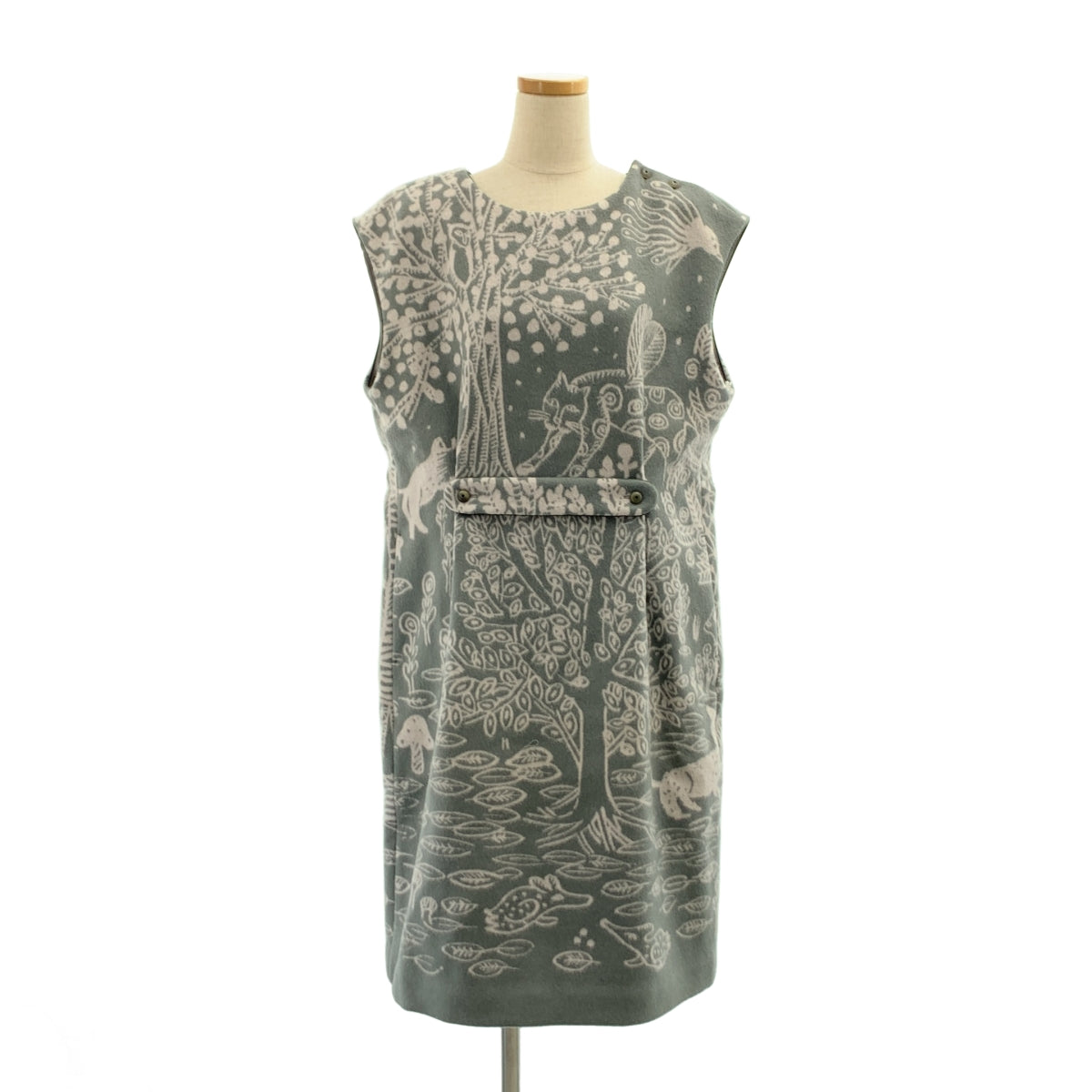 mina perhonen / 미나펠호넨 | imagine 울 멜튼 총 무늬 와이드 민소매 원피스 |