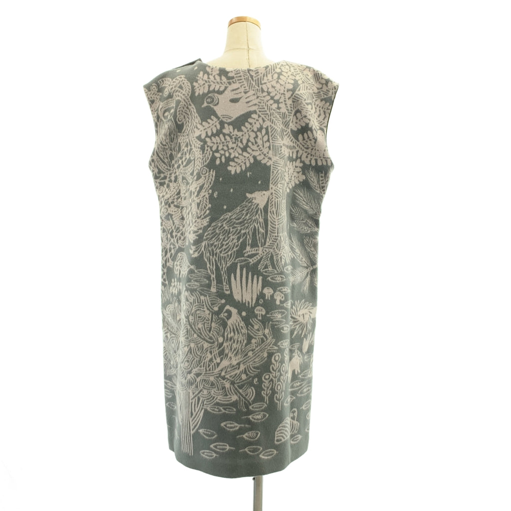 mina perhonen / 미나펠호넨 | imagine 울 멜튼 총 무늬 와이드 민소매 원피스 |