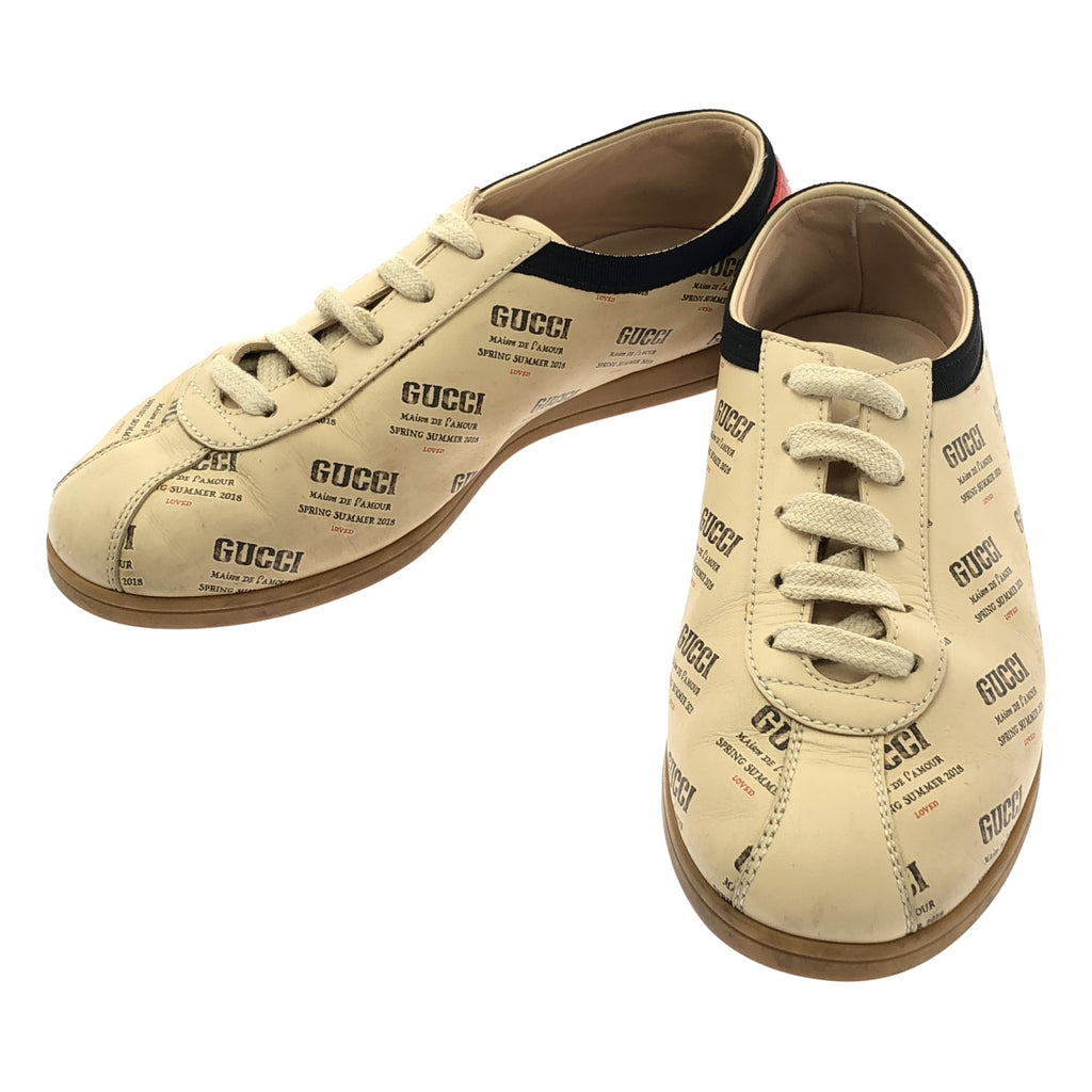 GUCCI / グッチ | 519531 ロゴプリント レザー ローカットスニーカー | 34 | レディース