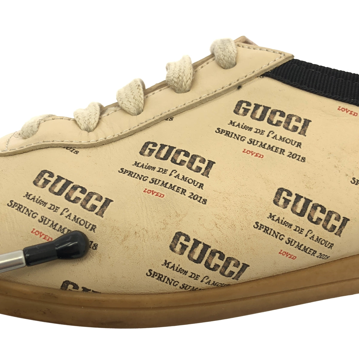 GUCCI / グッチ | 519531 ロゴプリント レザー ローカットスニーカー | 34 | レディース