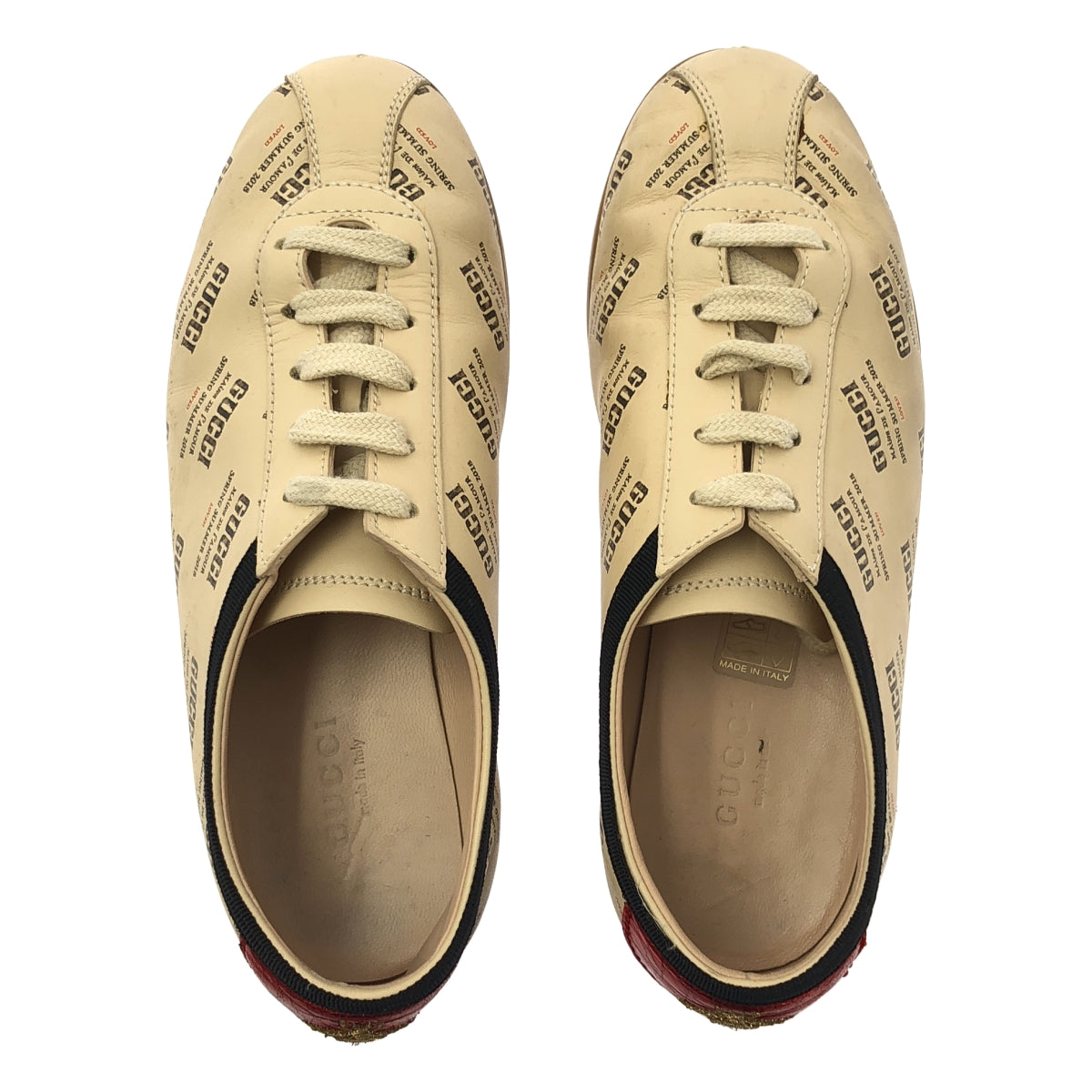 GUCCI / グッチ | 519531 ロゴプリント レザー ローカットスニーカー | 34 | レディース