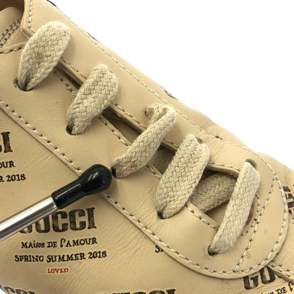 GUCCI / グッチ | 519531 ロゴプリント レザー ローカットスニーカー | 34 | レディース