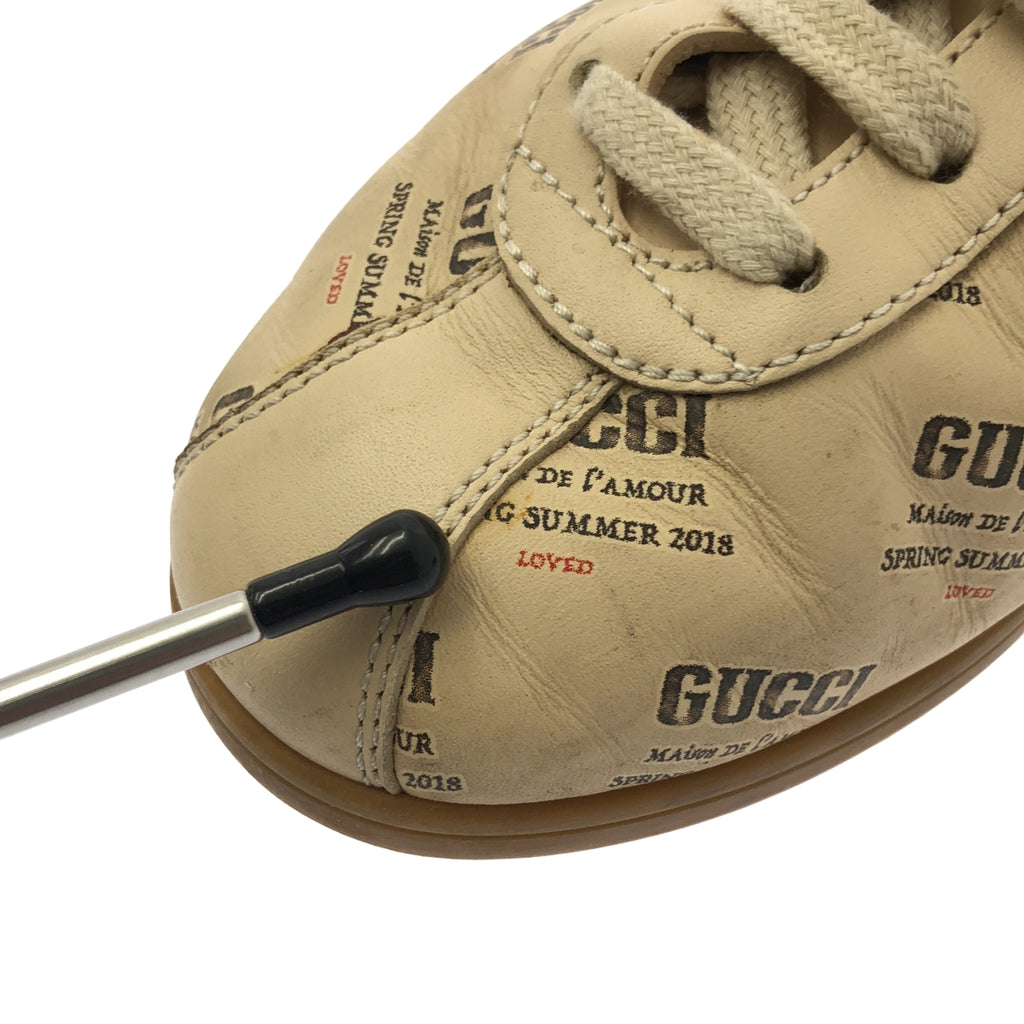 GUCCI / グッチ | 519531 ロゴプリント レザー ローカットスニーカー | 34 | レディース