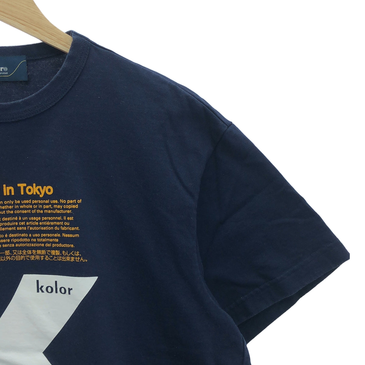 kolor / 컬러 | 클리어 천축 S/S 프린트 T셔츠 | 1 | 네이비 | 여성