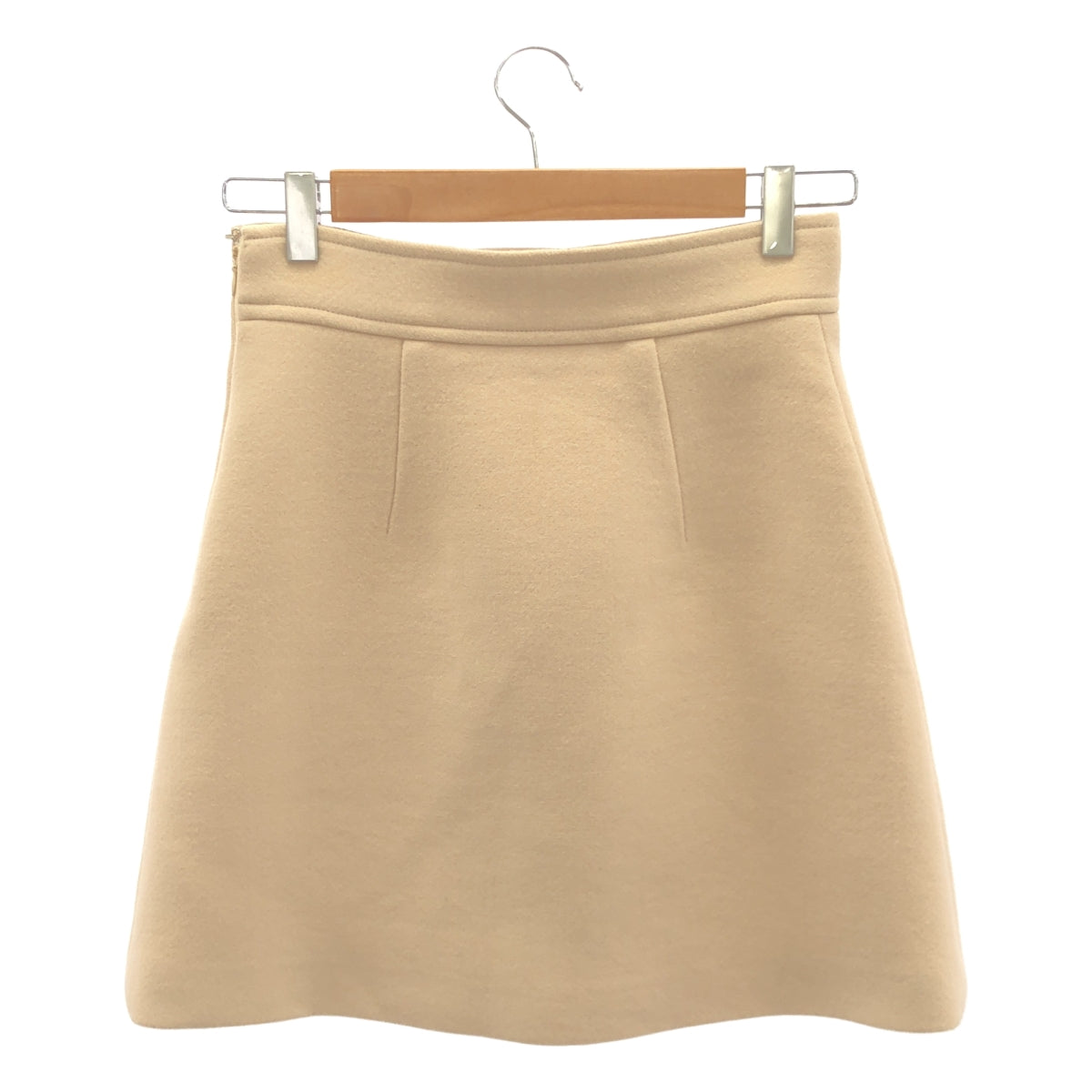 miu miu / ミュウミュウ | フラワーボタン ウール スカート | 38 | ベージュ | レディース