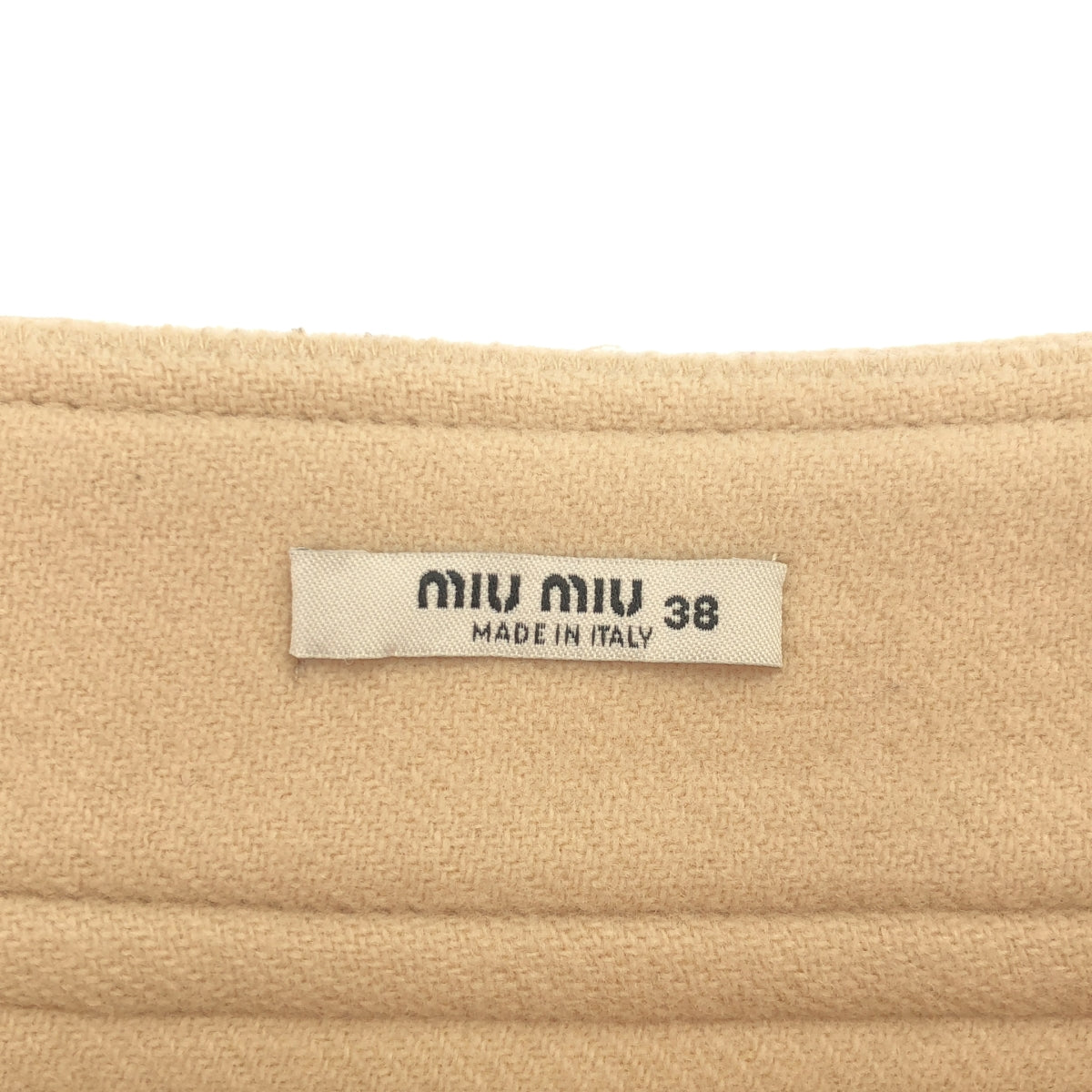 miu miu / ミュウミュウ | フラワーボタン ウール スカート | 38 | ベージュ | レディース