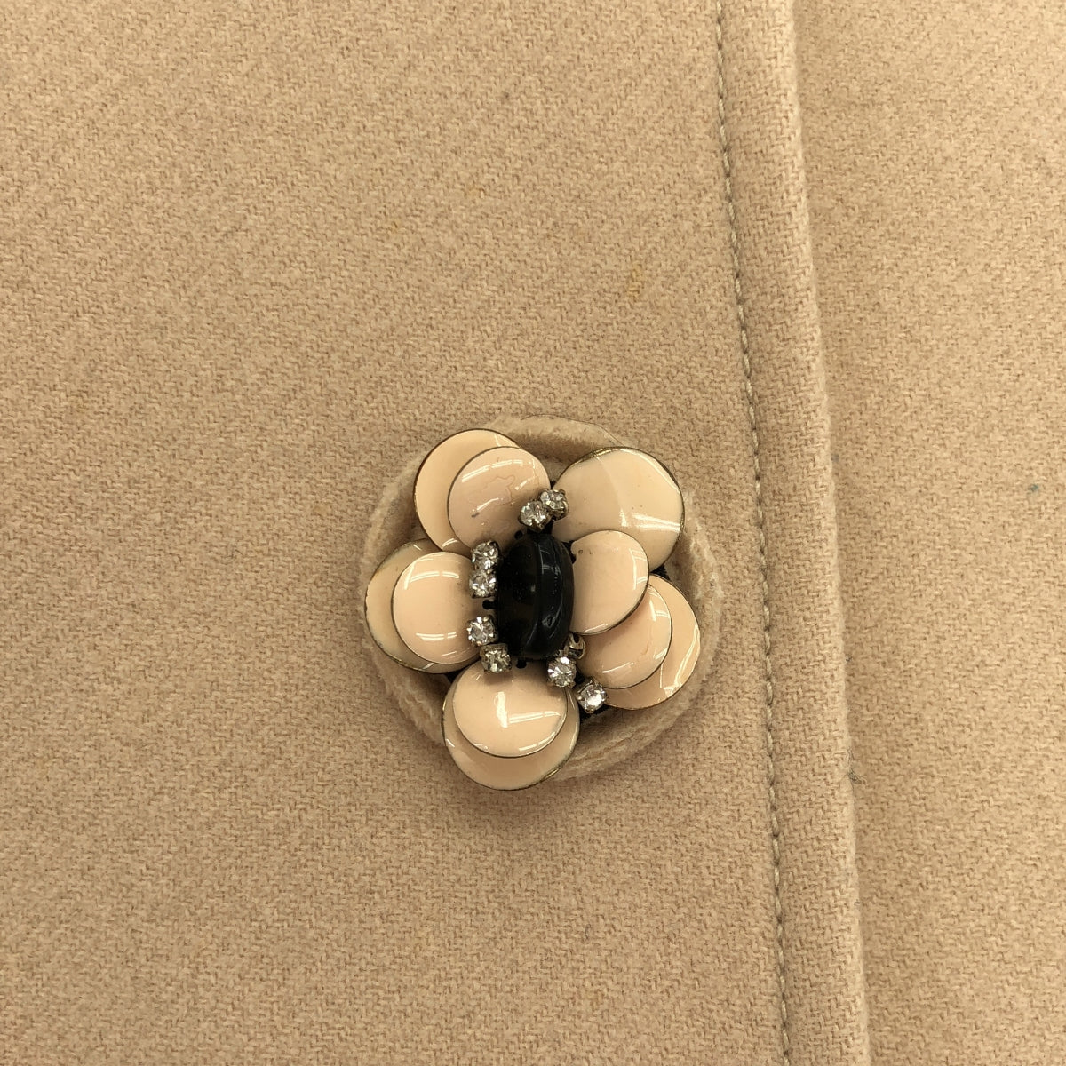 miu miu / ミュウミュウ | フラワーボタン ウール スカート | 38 | ベージュ | レディース