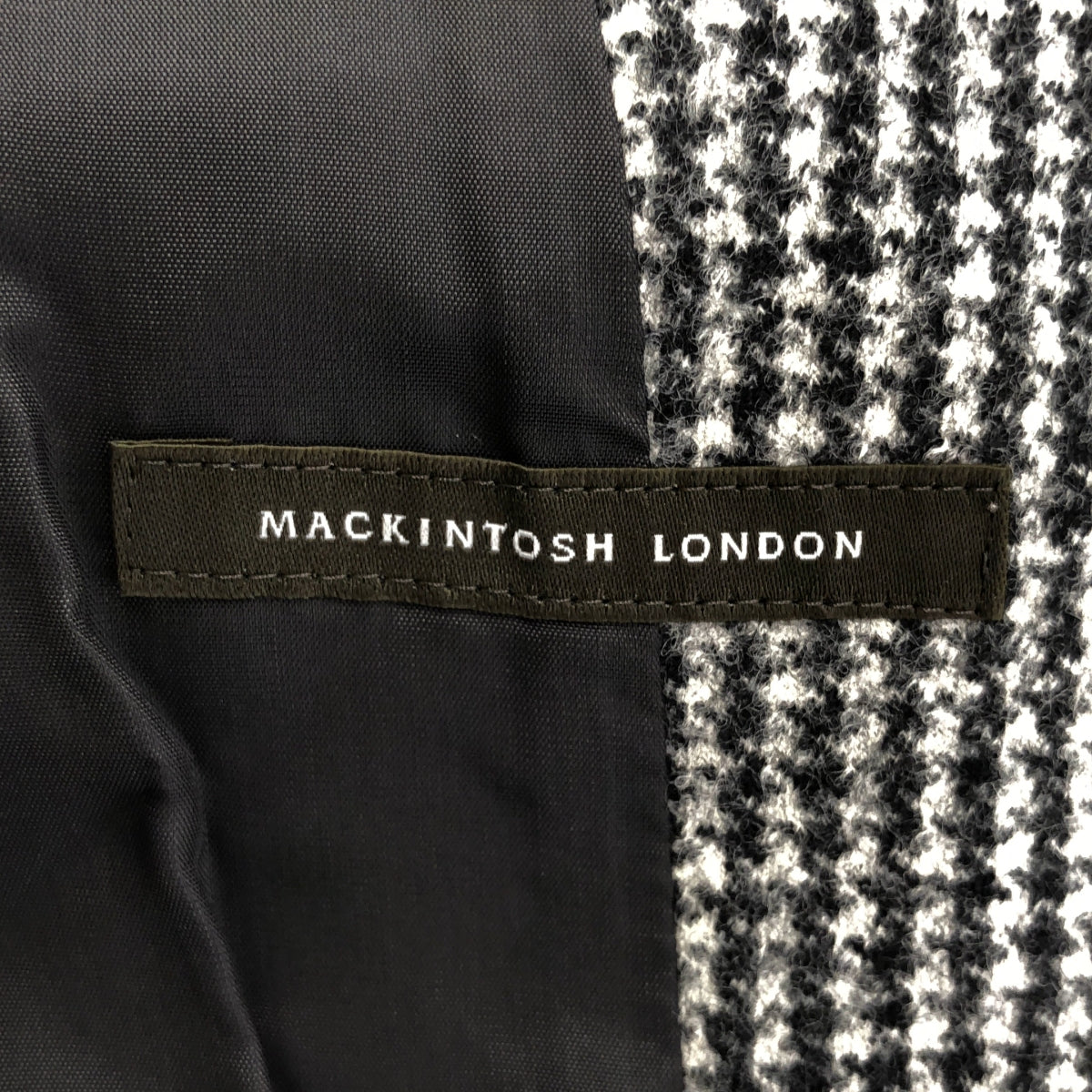 MACKINTOSH LONDON / 매킨토시 런던 | 울 트위드 치조 격자 싱글 브레스트 재킷 | 38 | 그레이/블랙계 | 여성