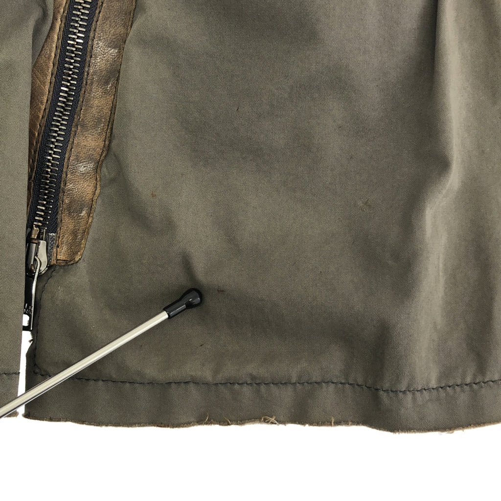 DOLCE＆GABBANA / ドルチェ＆ガッバーナドルガバ | レザー コットン 切替 ライダースジャケット | 46 |