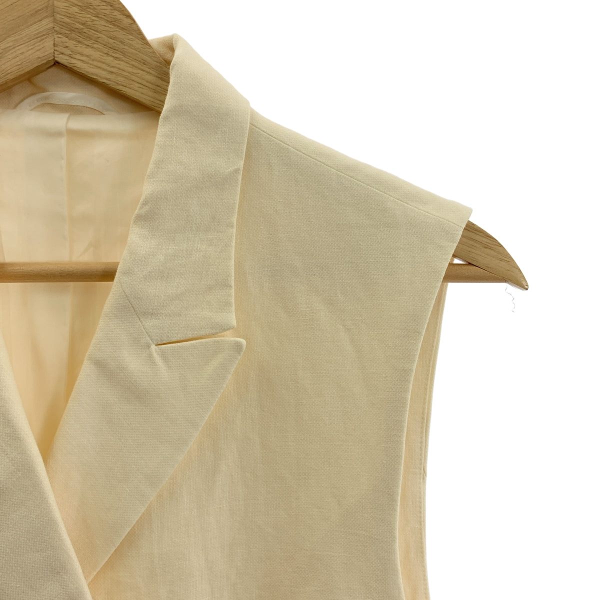 ANAYI / アナイ | リネン コットン パールボタン ダブルブレスト テーラード ジレ ベスト | 36 | アイボリー | レディース