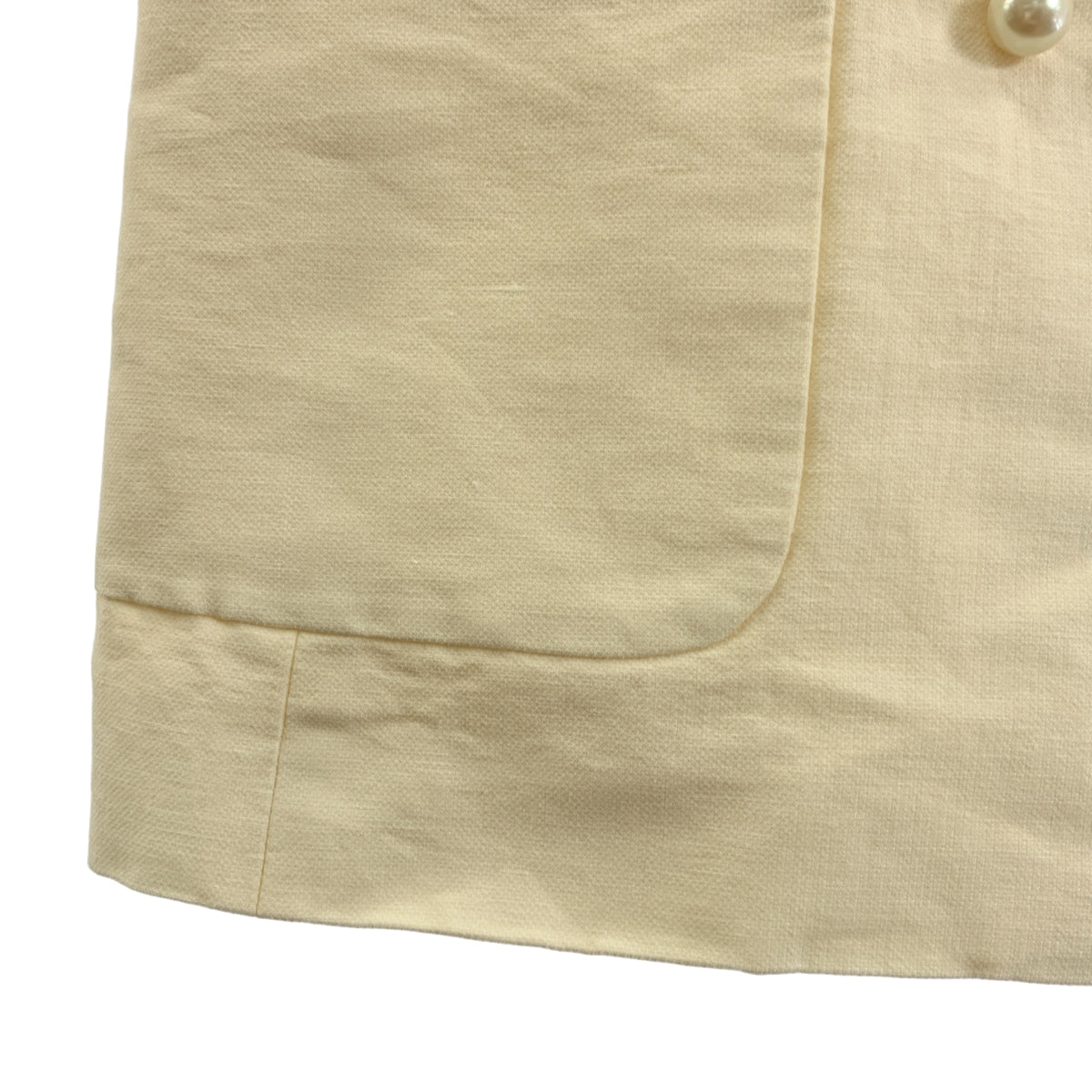 ANAYI / アナイ | リネン コットン パールボタン ダブルブレスト テーラード ジレ ベスト | 36 | アイボリー | レディース