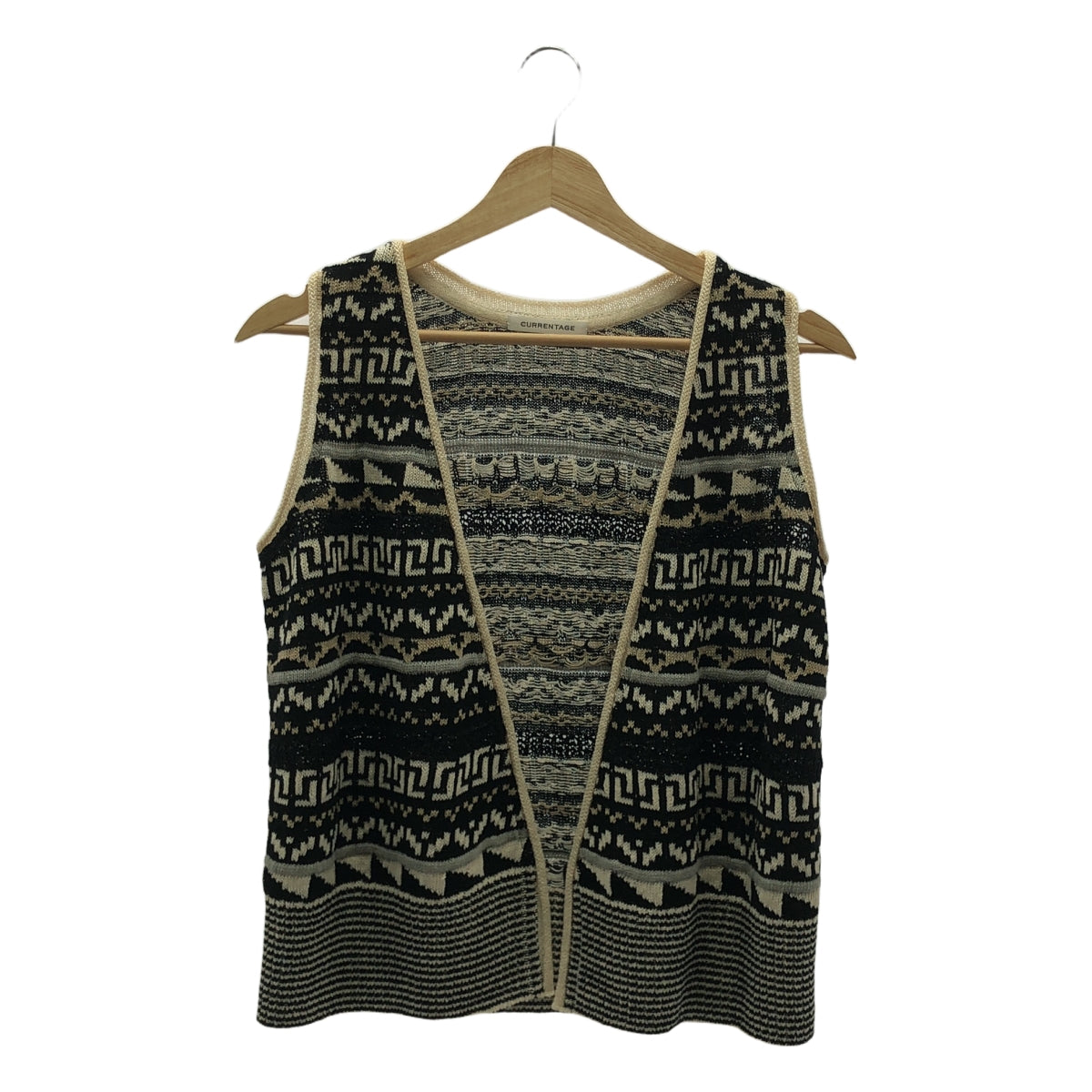 當前年齡 |帶別針的亞麻棉針織背心 | F |黑色 |女性的