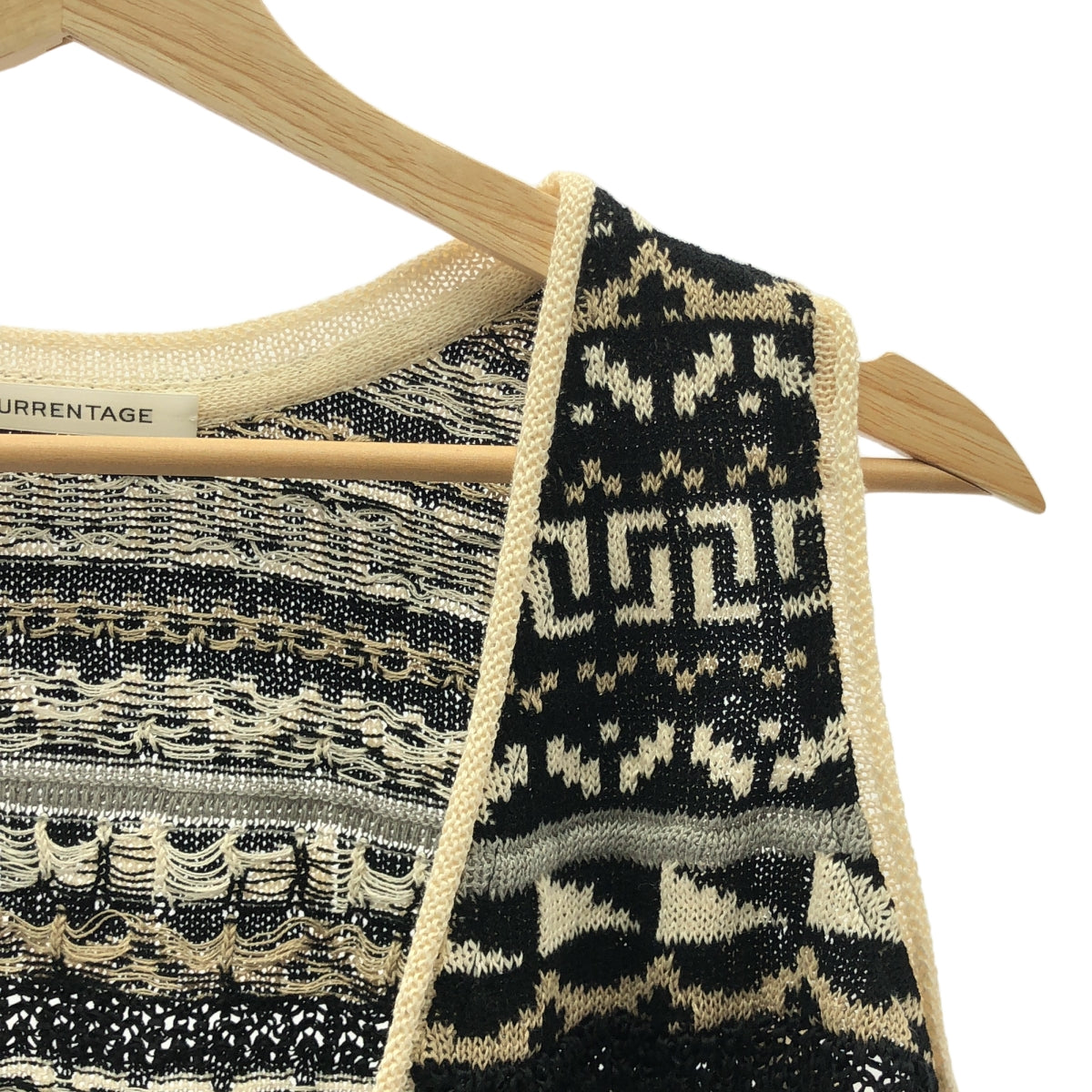 當前年齡 |帶別針的亞麻棉針織背心 | F |黑色 |女性的