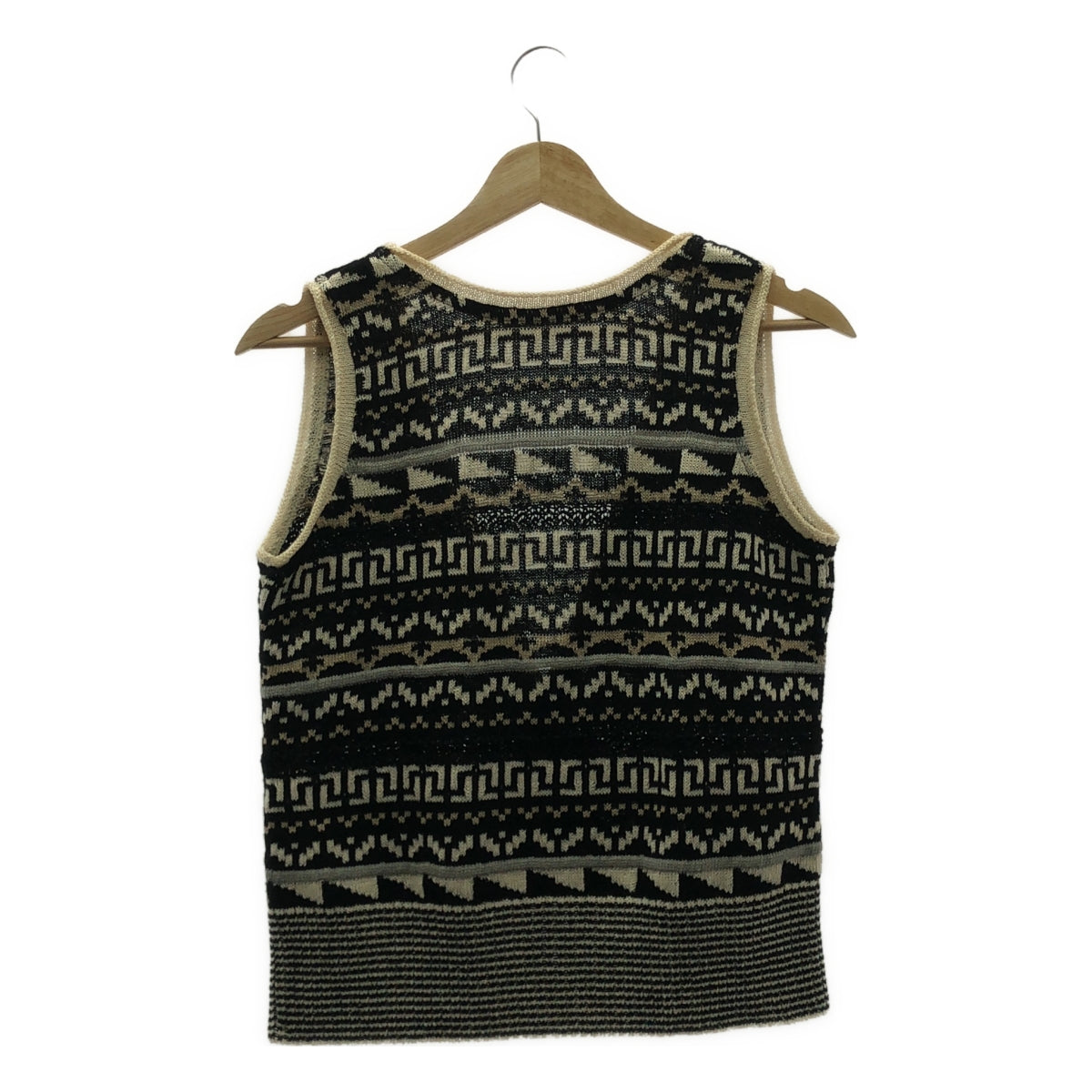 當前年齡 |帶別針的亞麻棉針織背心 | F |黑色 |女性的