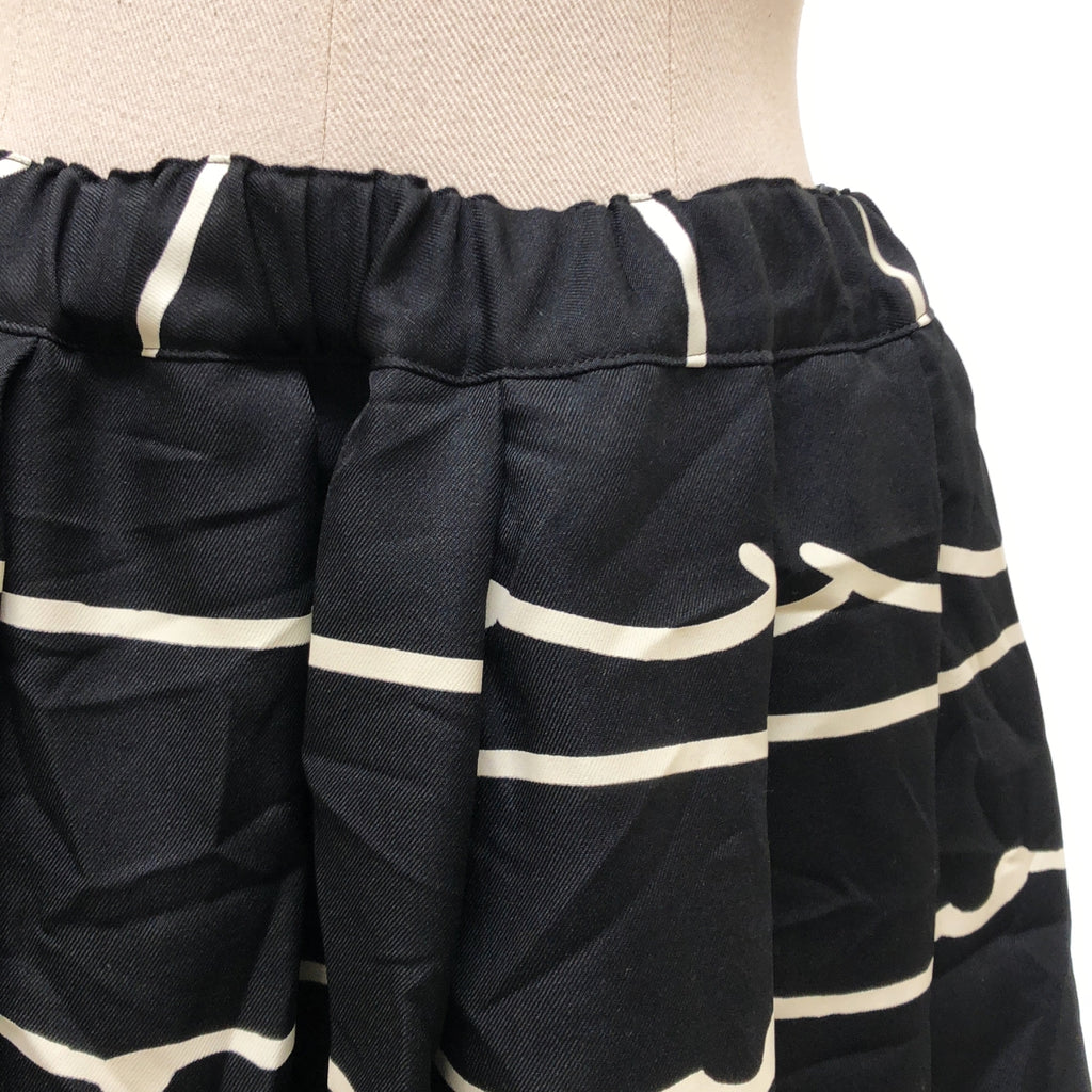 BLACK COMME des GARCONS / ブラックコムデギャルソン | 2025AW | ポリエステル 総柄 ドローストリング ボリューム スカート | M | レディース