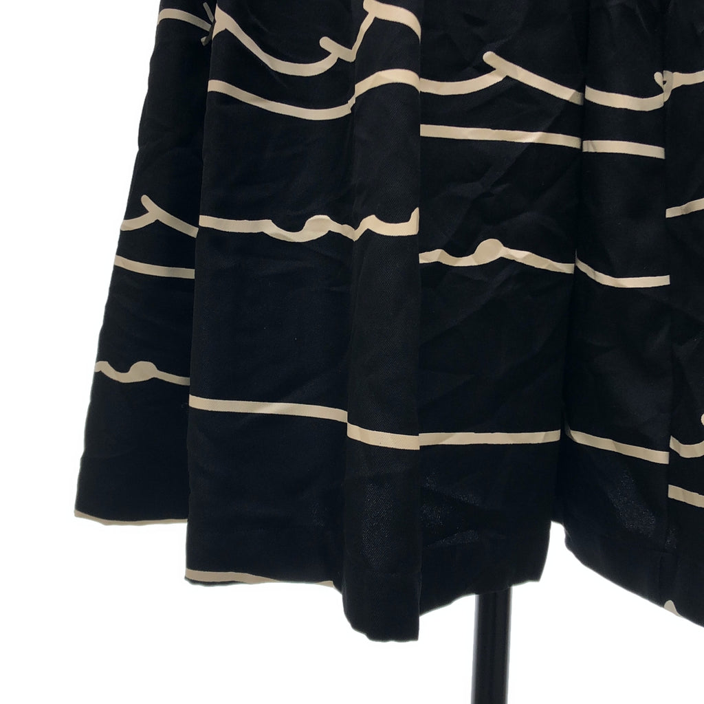 BLACK COMME des GARCONS / ブラックコムデギャルソン | 2025AW | ポリエステル 総柄 ドローストリング ボリューム スカート | M | レディース