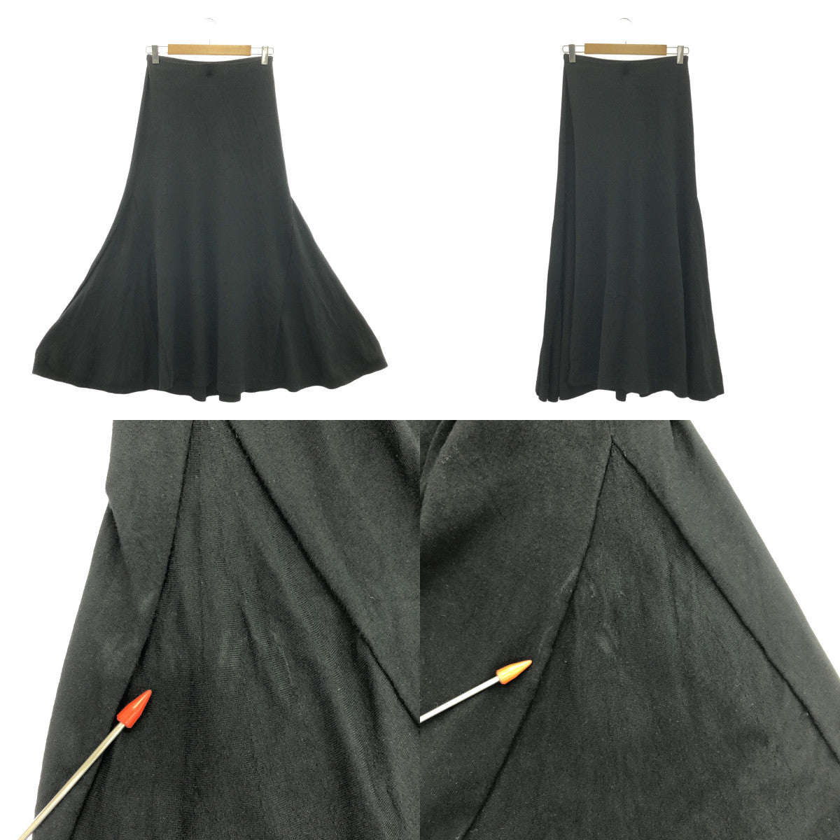 麥迪遜藍 | 2023秋冬 |側褶美人魚 SK |鬆緊腰側褶美人魚裙 | 00 (XS) |黑色 |女性的