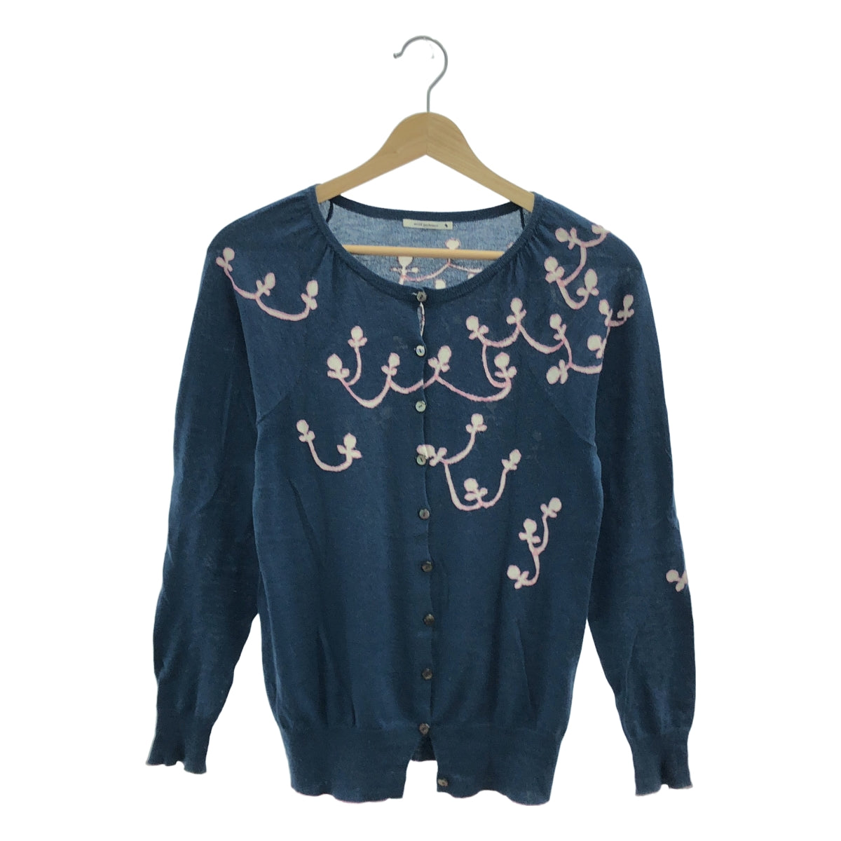 mina perhonen / 미나펠호넨 | 2005SS | noppara / 엠브로이드 니트 가디건 | 네이비 | 여성