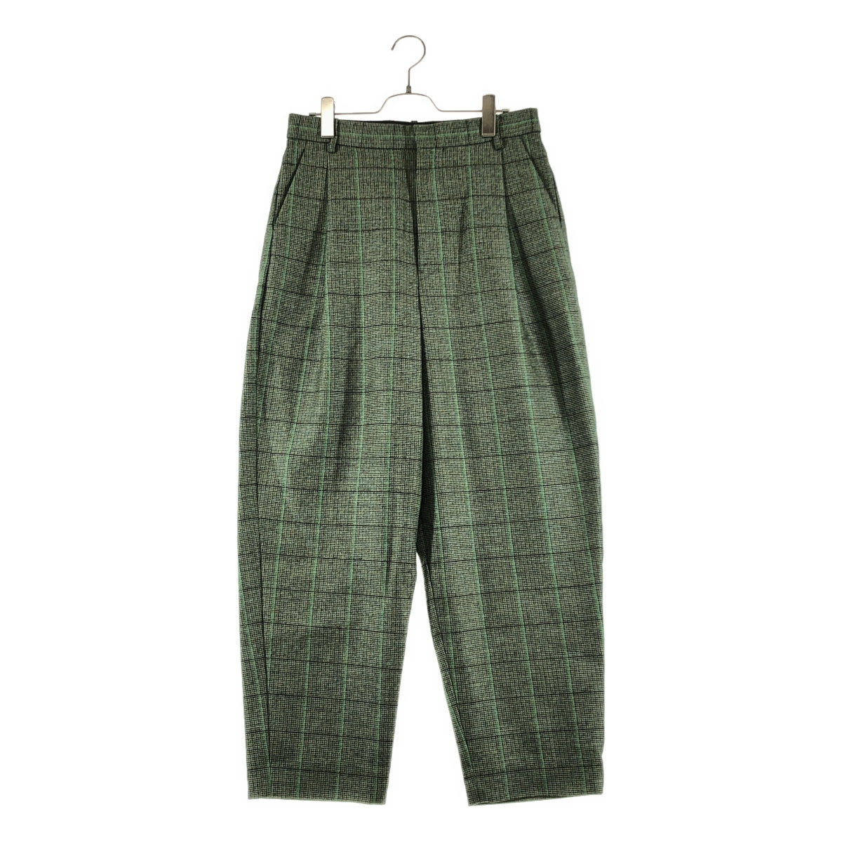 【美品】  mina perhonen / ミナペルホネン | forester check ウール テーパード パンツ | 38 | グリーン/ブラウン | レディース