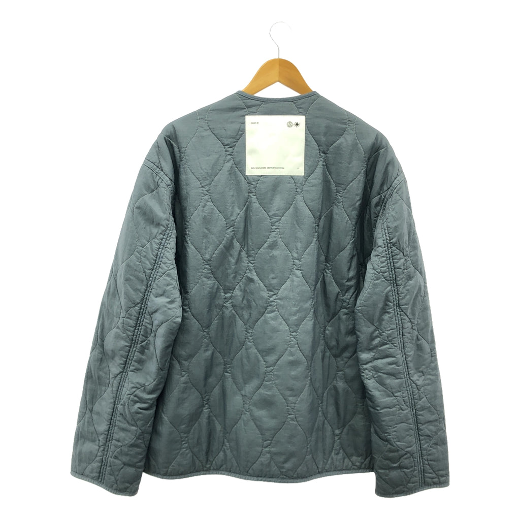 【美品】  OAMC / オーエーエムシー | Combat Liner Quilting Jacket / キルティング ノーカラー オーバージャケット | S | グレー | メンズ