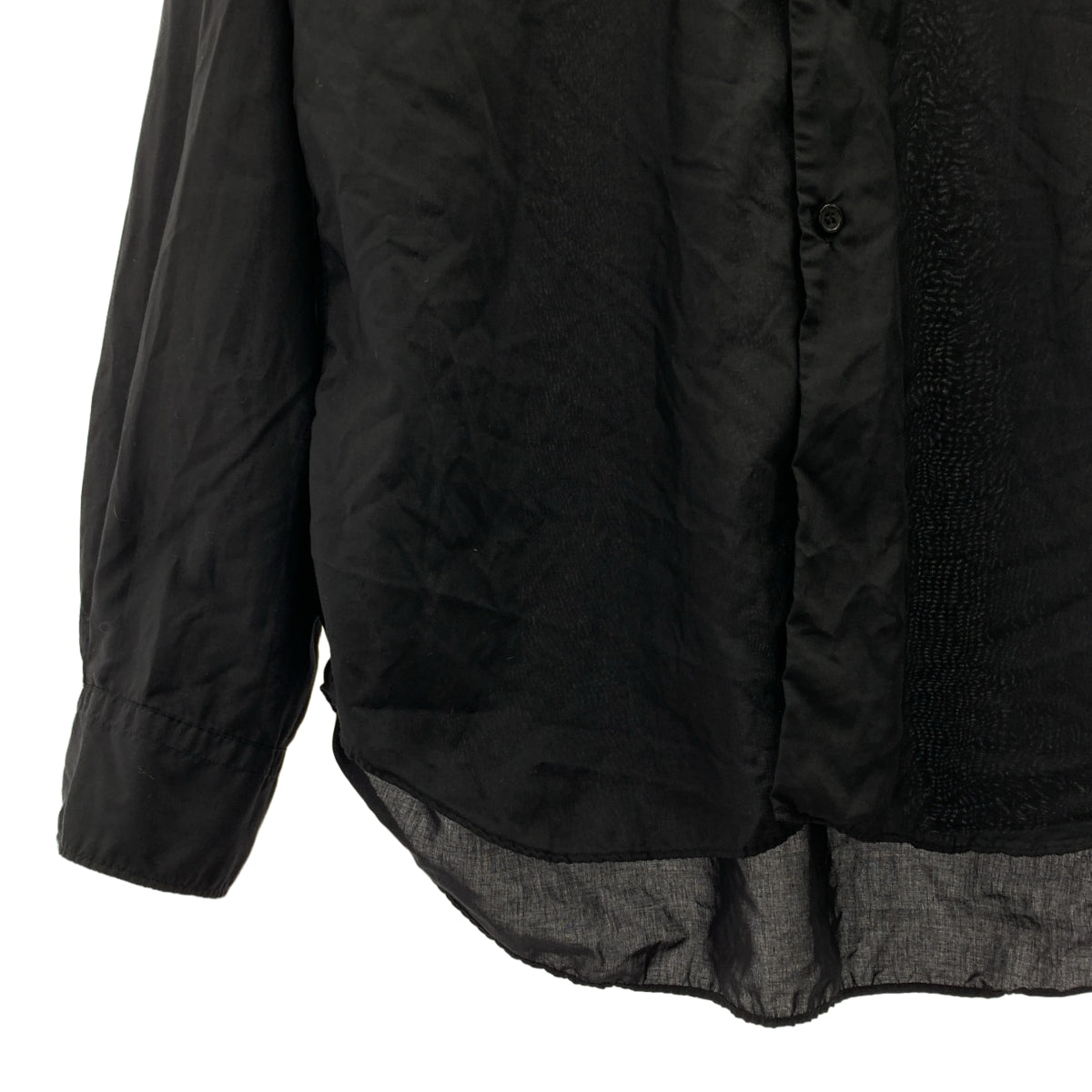 黑色 COMME des GARÇONS | 2019 秋冬 |聚酯拉鍊襯衫 | XL |男士